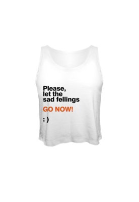 Blusa Cropped Nerderia Sad Fellings Branco Menor preço em Blusa Cropped Nerderia Sad Fellings Branco