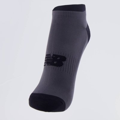 Meia New Balance Cano Invisível Performance Cinza e Preta