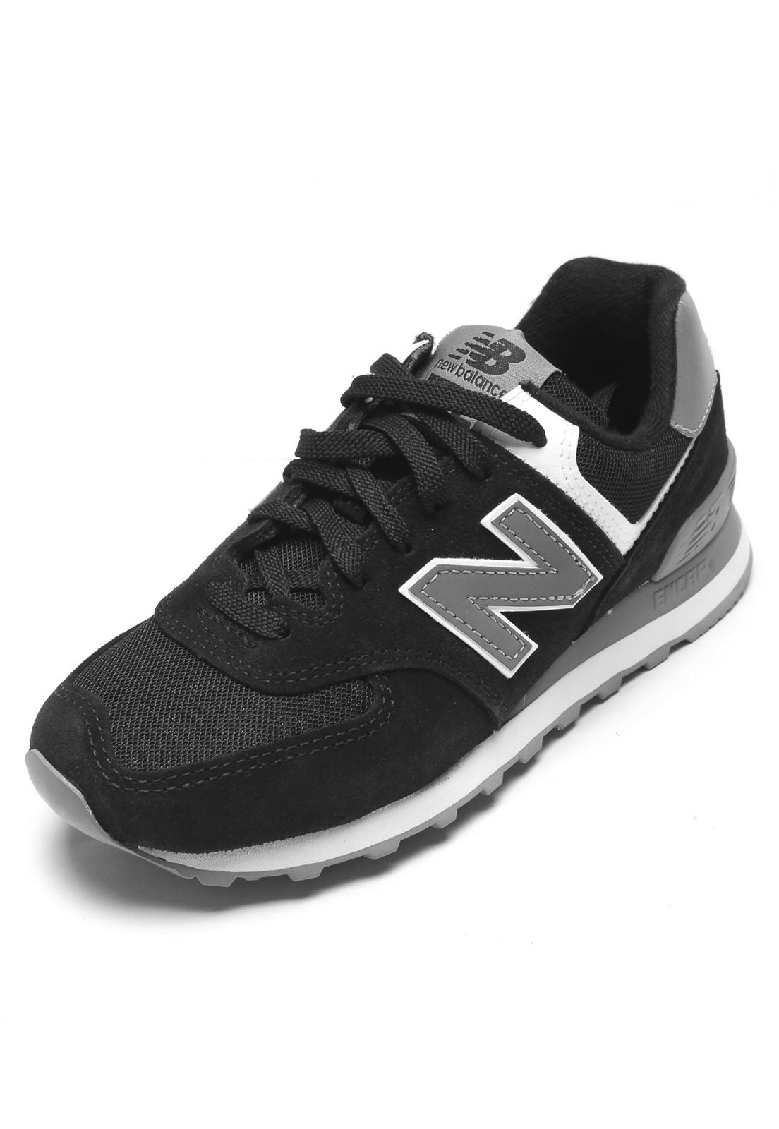 Tênis new balance hot sale 574 couro preto