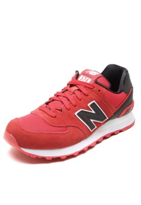 New balance 574 deals preto e vermelho