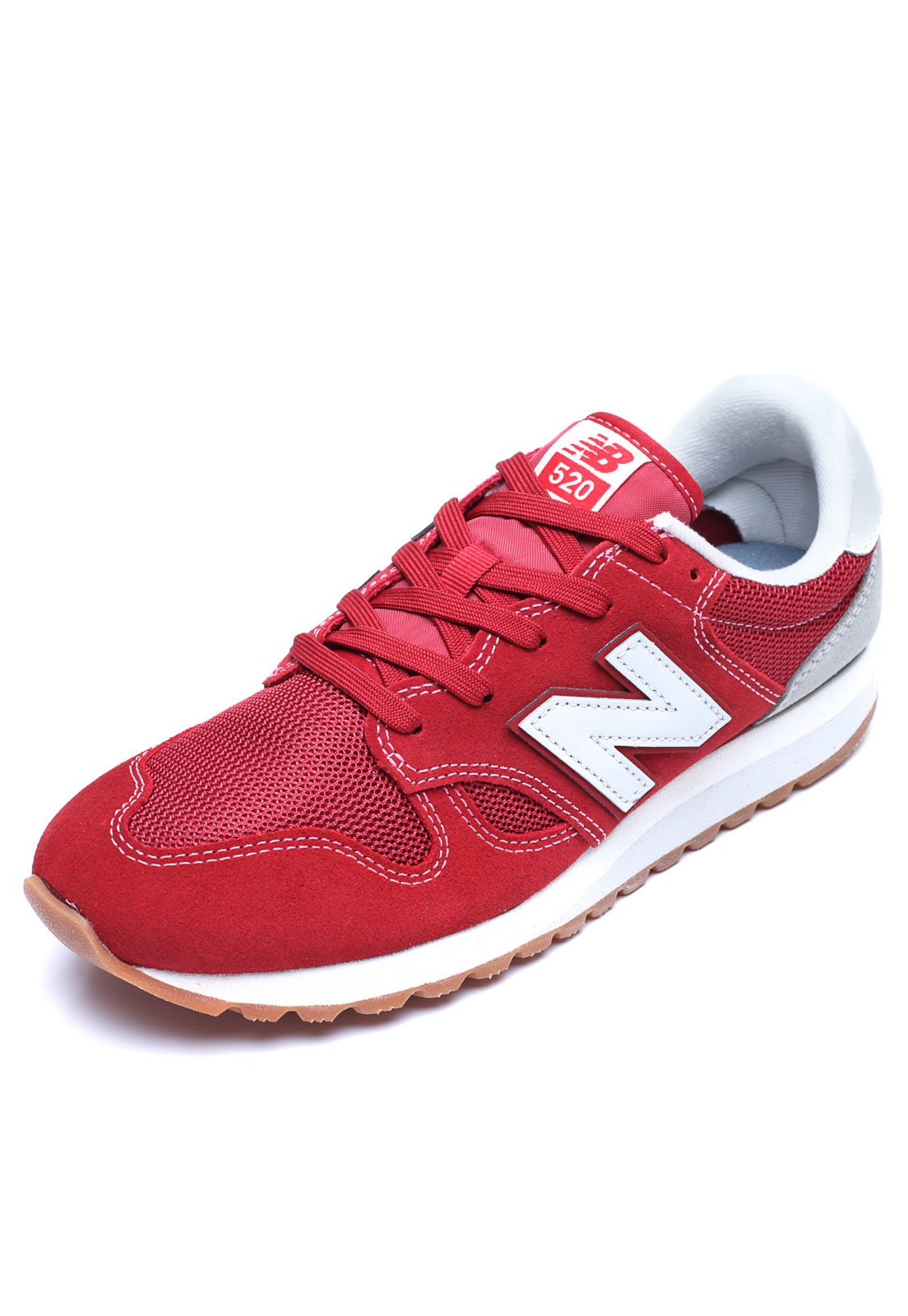 New balance cinza e hot sale vermelho