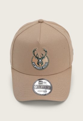 Bon Aberto New Era Aba Curva Milwaukee Bucks Nba Bege Compre