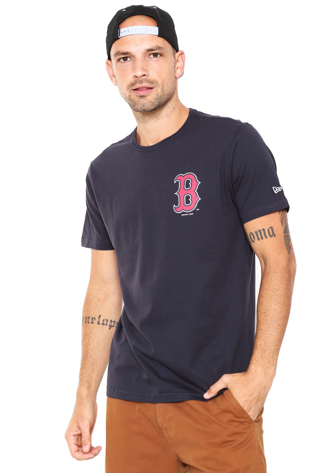 Camiseta New Era Boston Red Sox Azul-marinho