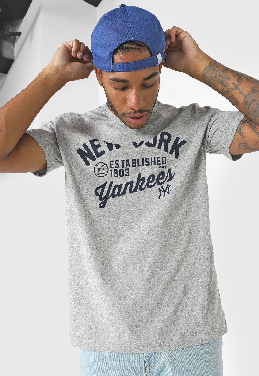 Camiseta New Era MLB New York Yankees St Patricks Day 7 Cinza - FutFanatics