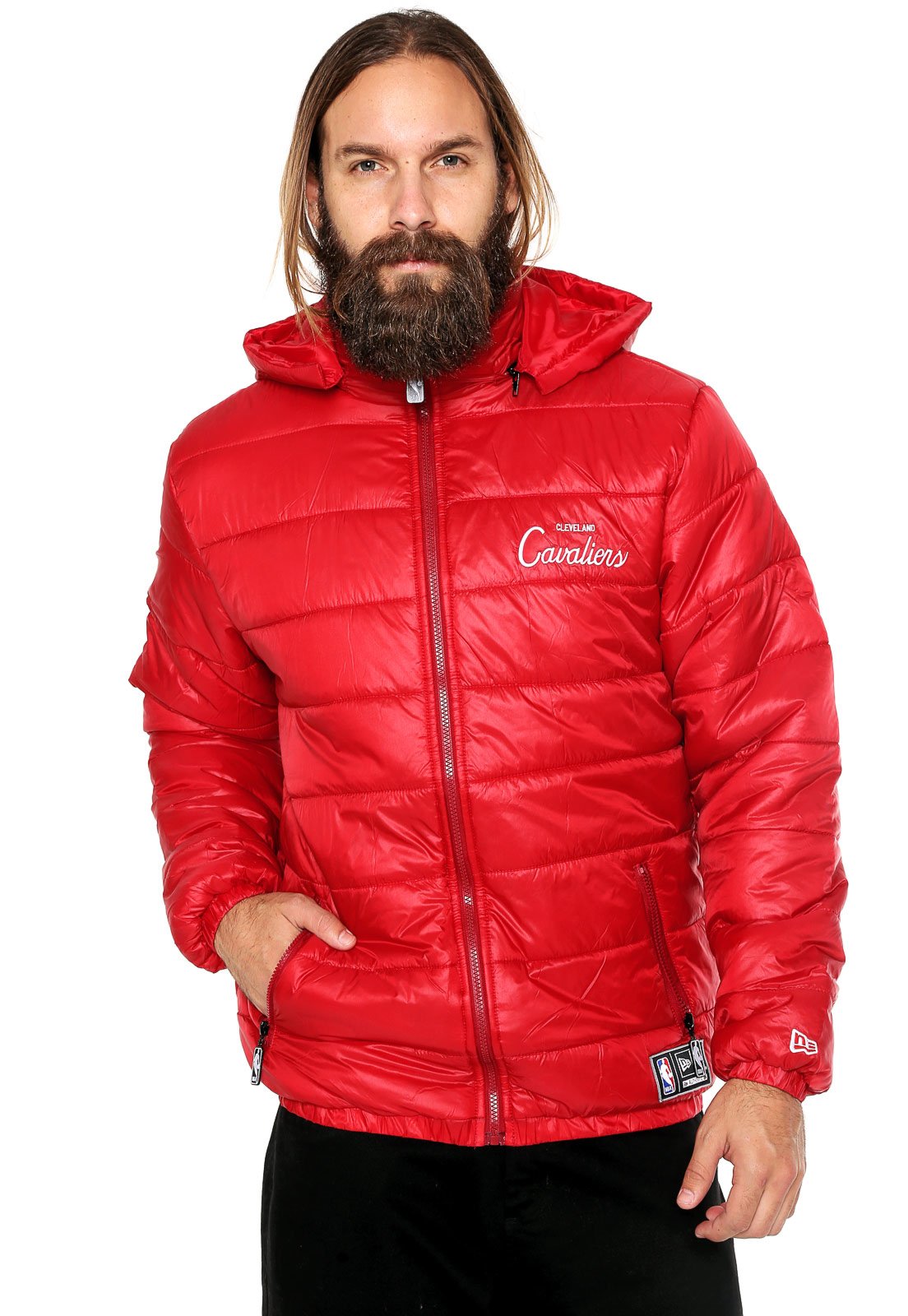 jaqueta puffer masculina vermelha