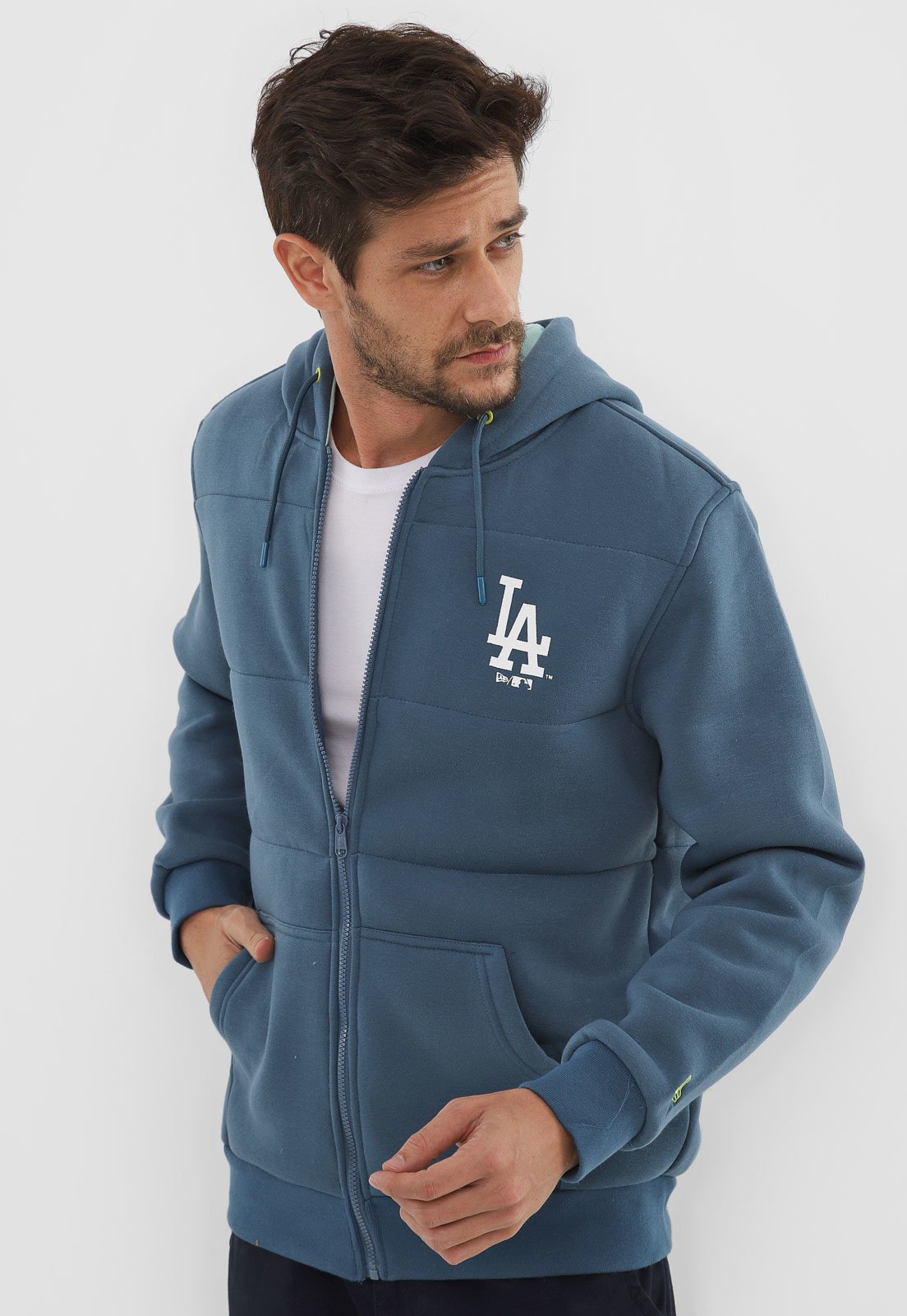 dodgers grey moletom com capuz