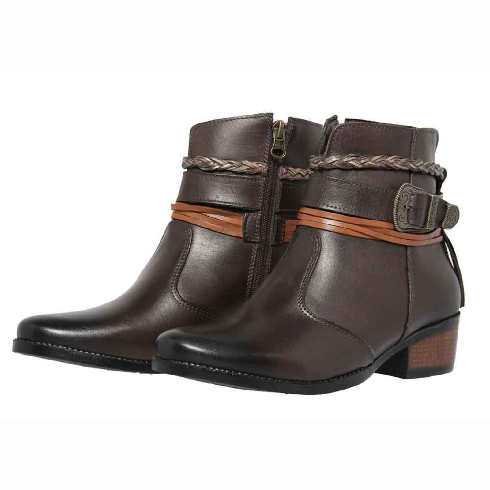 bota cano baixo feminina marrom