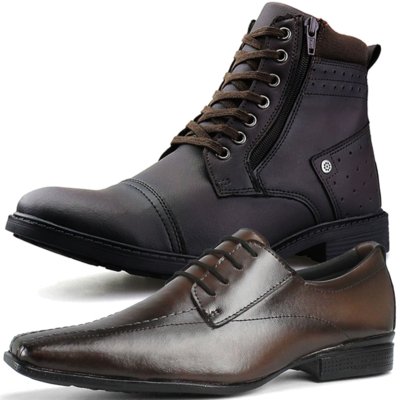 bota social masculina marrom