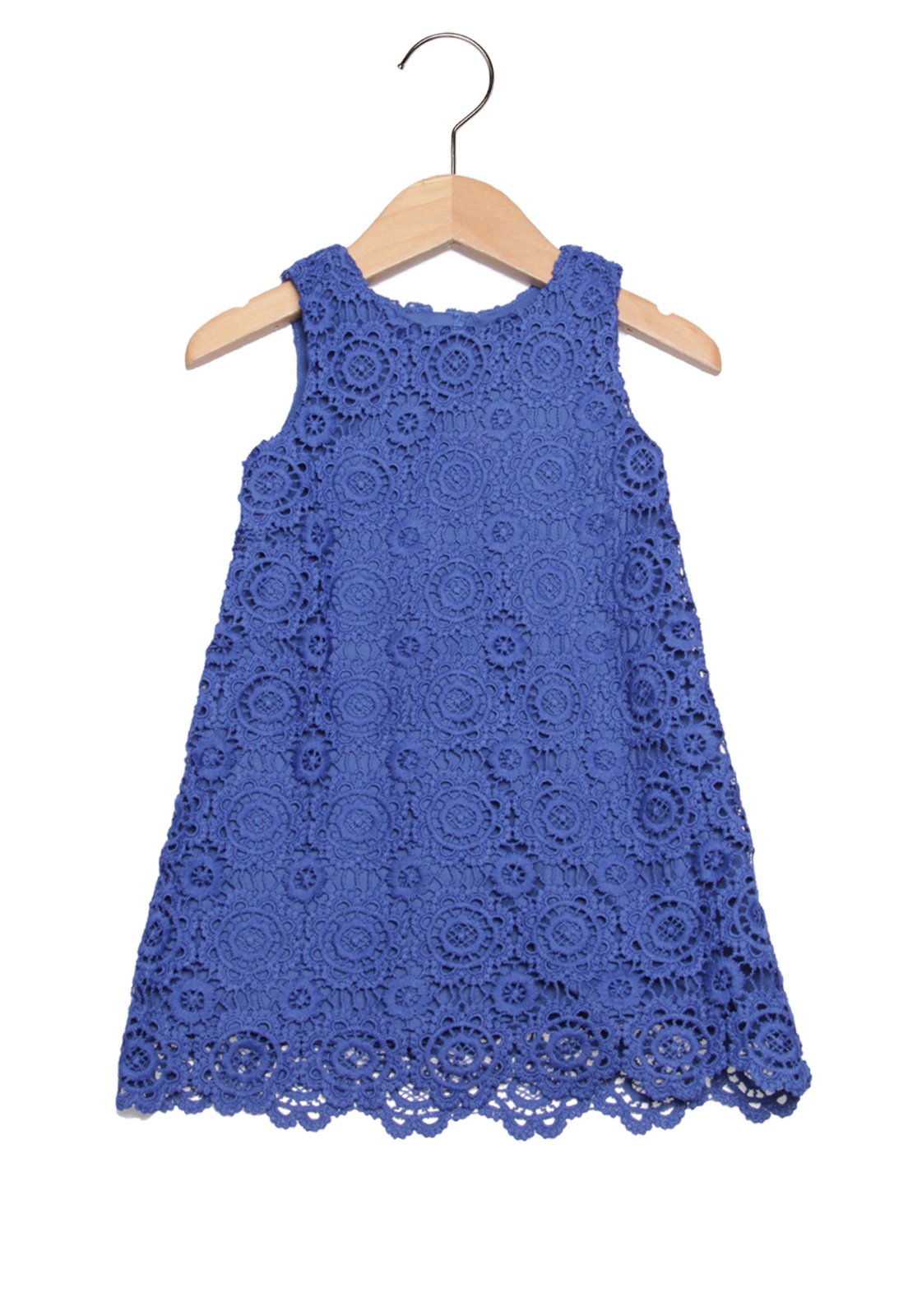vestido de renda infantil azul
