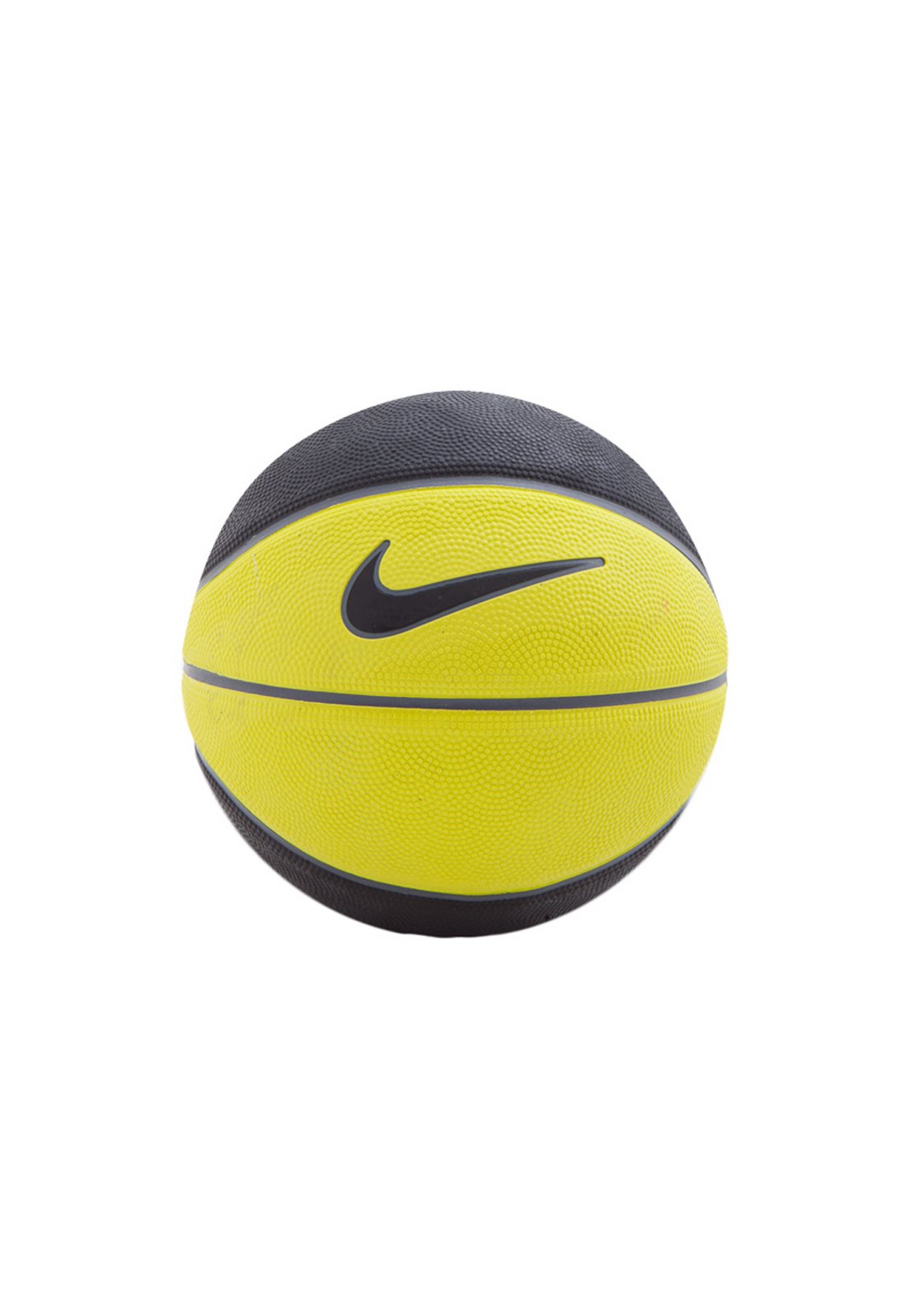 Bola de Basquete Nike Swoosh Mini Cinza e Amarelo Limão - Tamanho 3