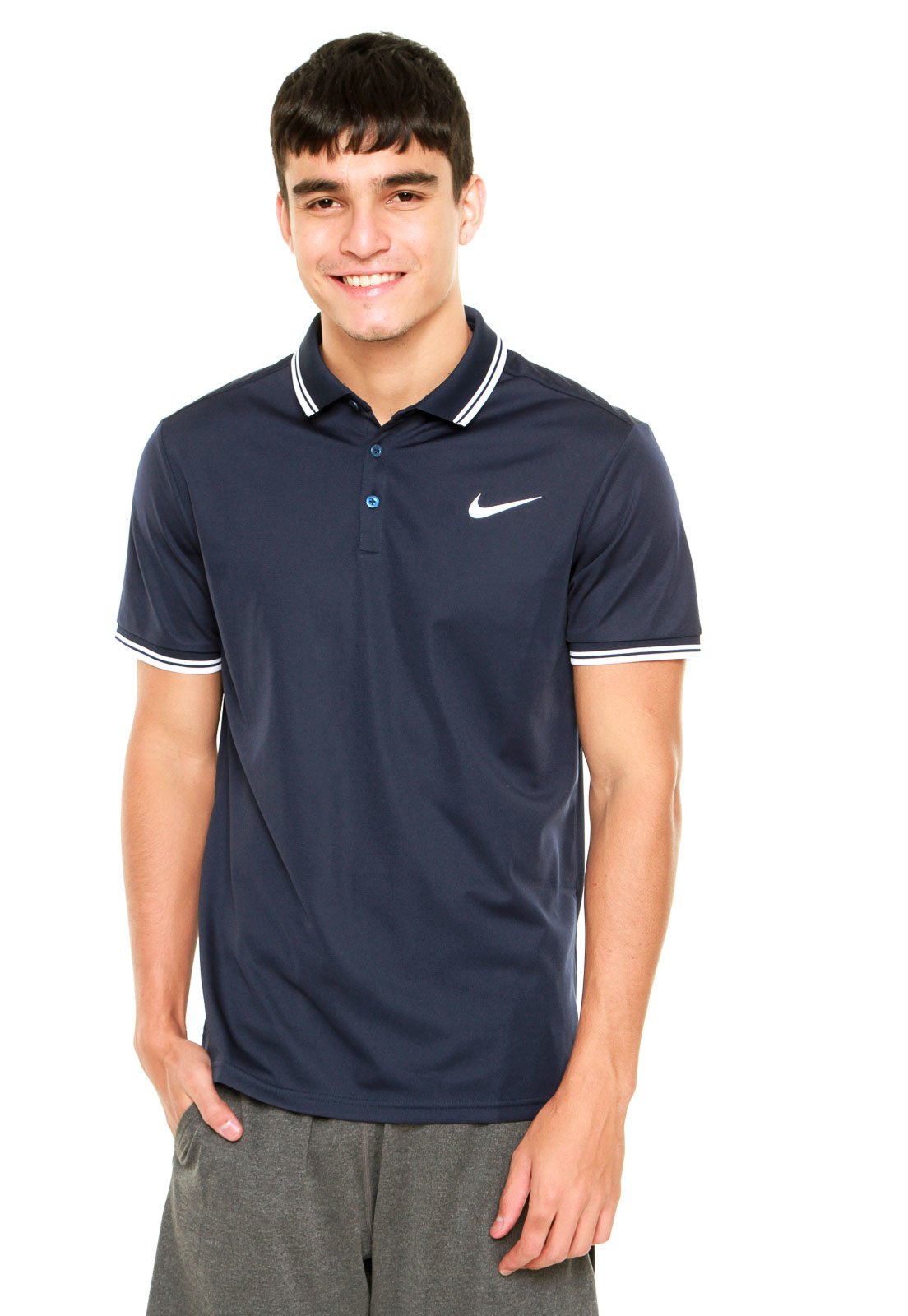 ~ lado Punto de referencia étnico Camisa Polo Nike Dry Solid Azul-Marinho - Compre Agora | Dafiti Brasil