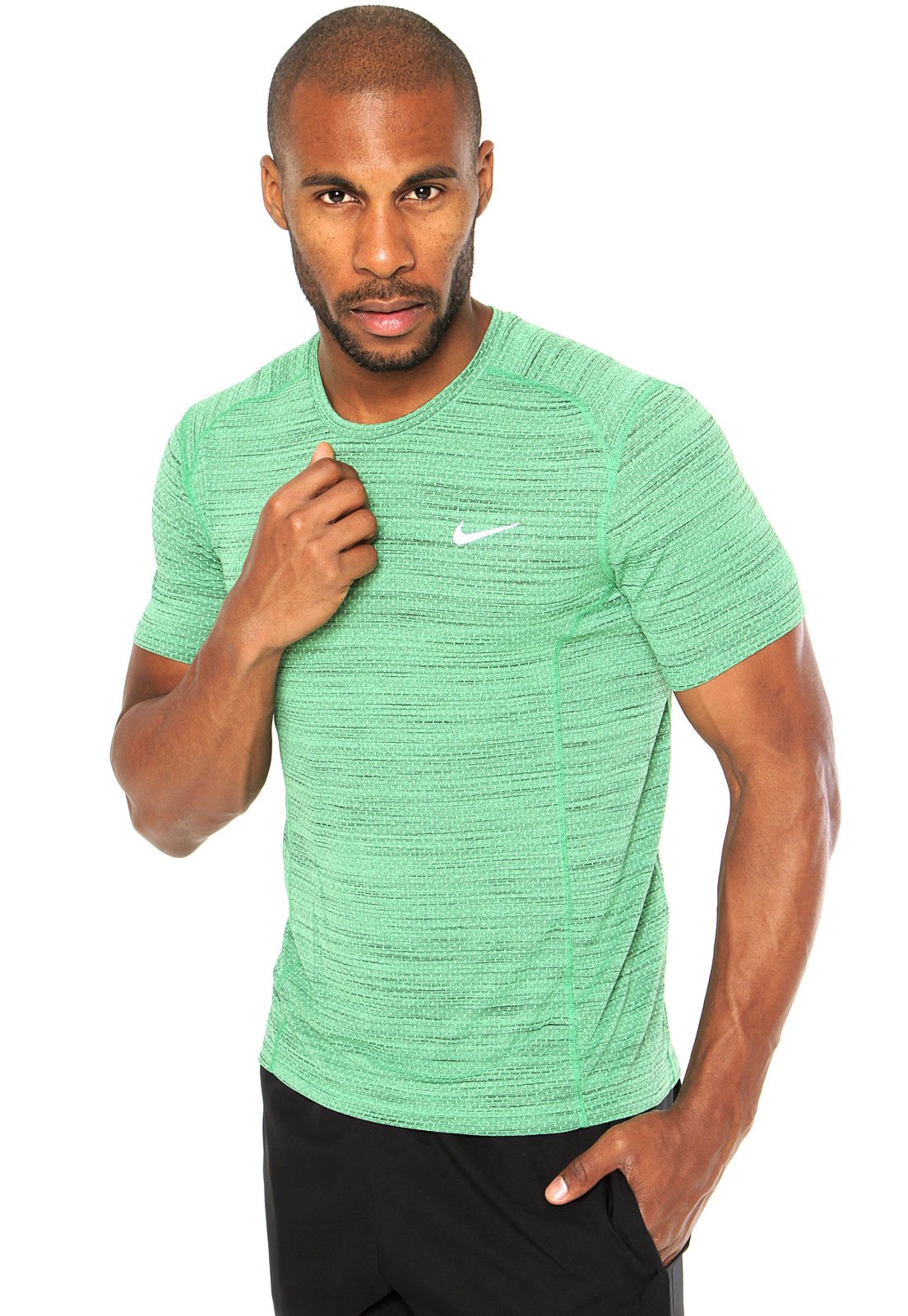 asistencia pulmón polilla Camiseta Nike Dri-Fit Cool Miler Verde - Compre Agora | Dafiti Brasil
