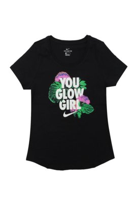 Camiseta Nike Menina Escrita Preta Menor preço em Camiseta Nike Menina Escrita Preta