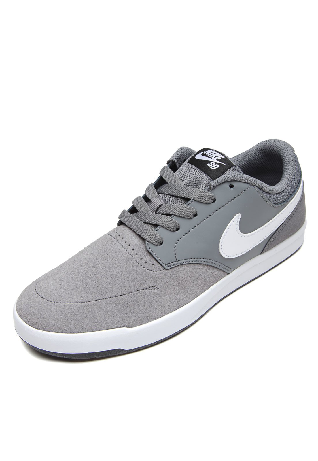 Nike sb sales cinza e branco