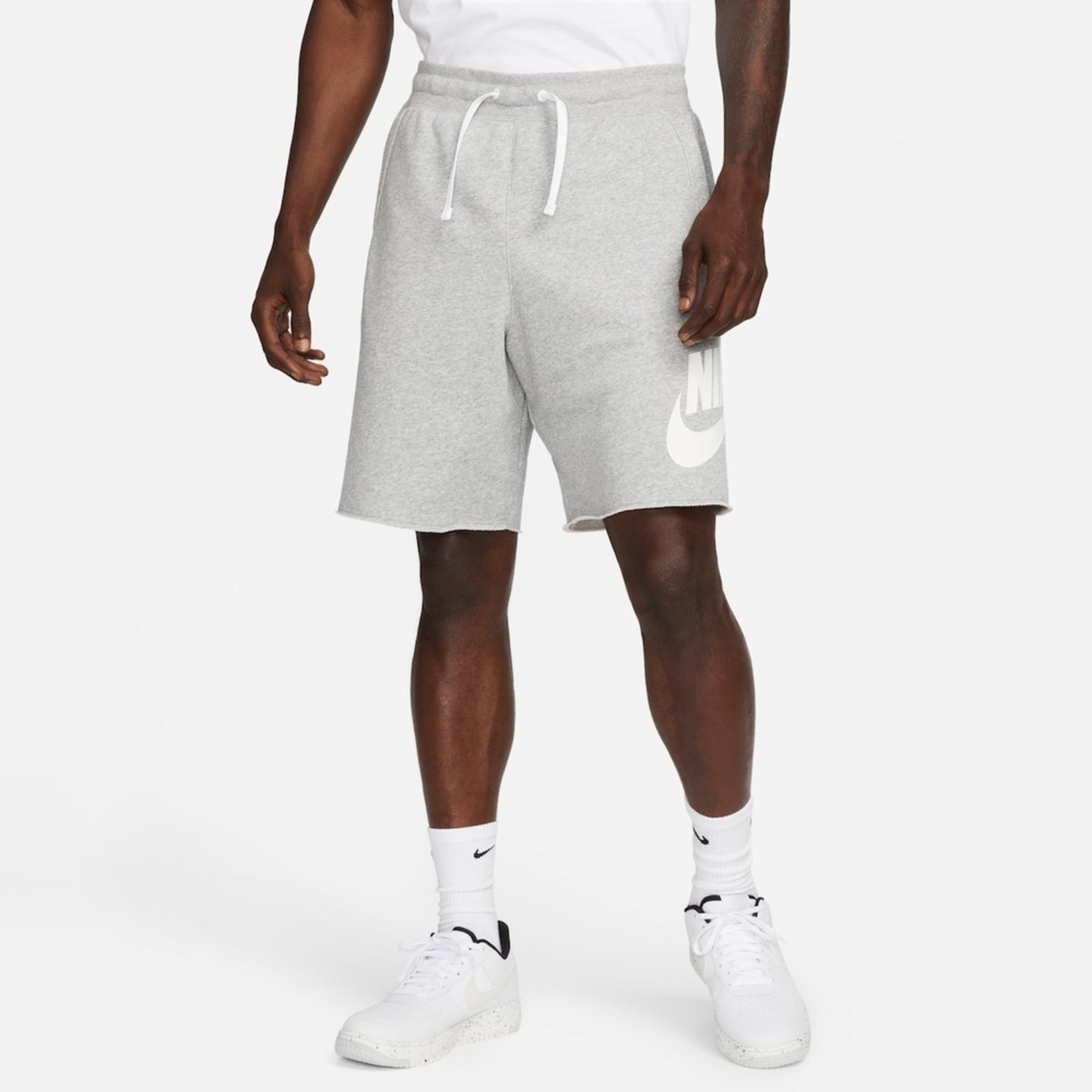 Grey and best sale white nike shorts