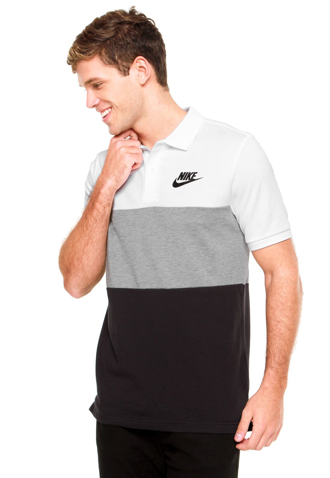 Camisa Polo Nike Sportswear Matchup Clrblk Branca/Cinza/Preto - Compre  Agora
