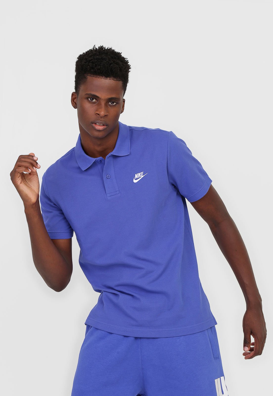 Nike Polo Manga Curta Sportswear Sport Essential Azul