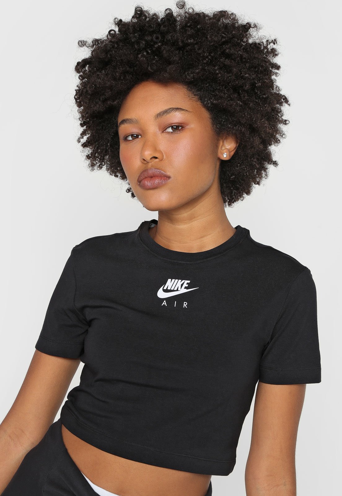 Camiseta Cropped Nike Sportswear Nsw Air Ss Preta - Compre Agora