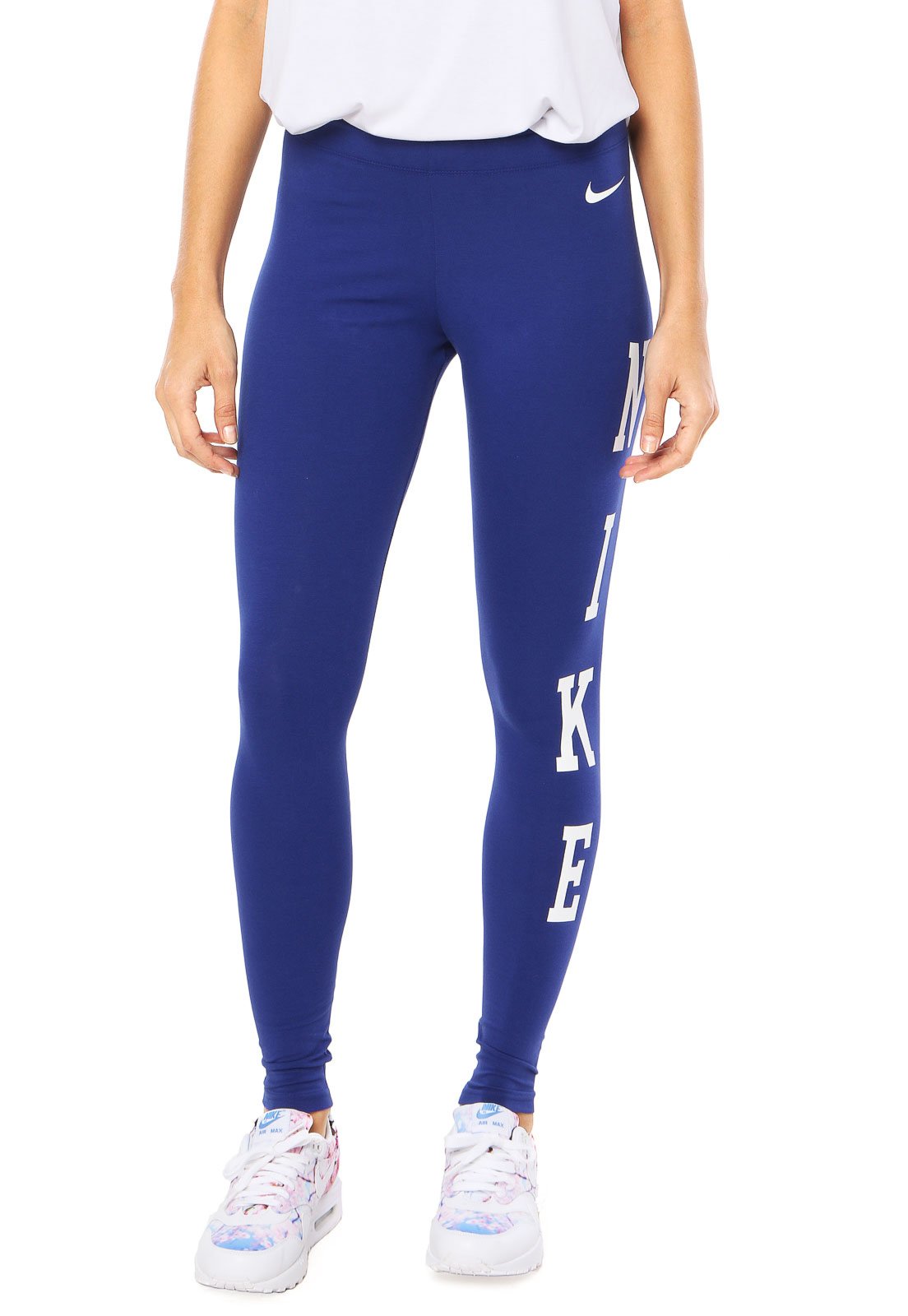Legging Nike Sportswear Club Logo Azul - Compre Agora