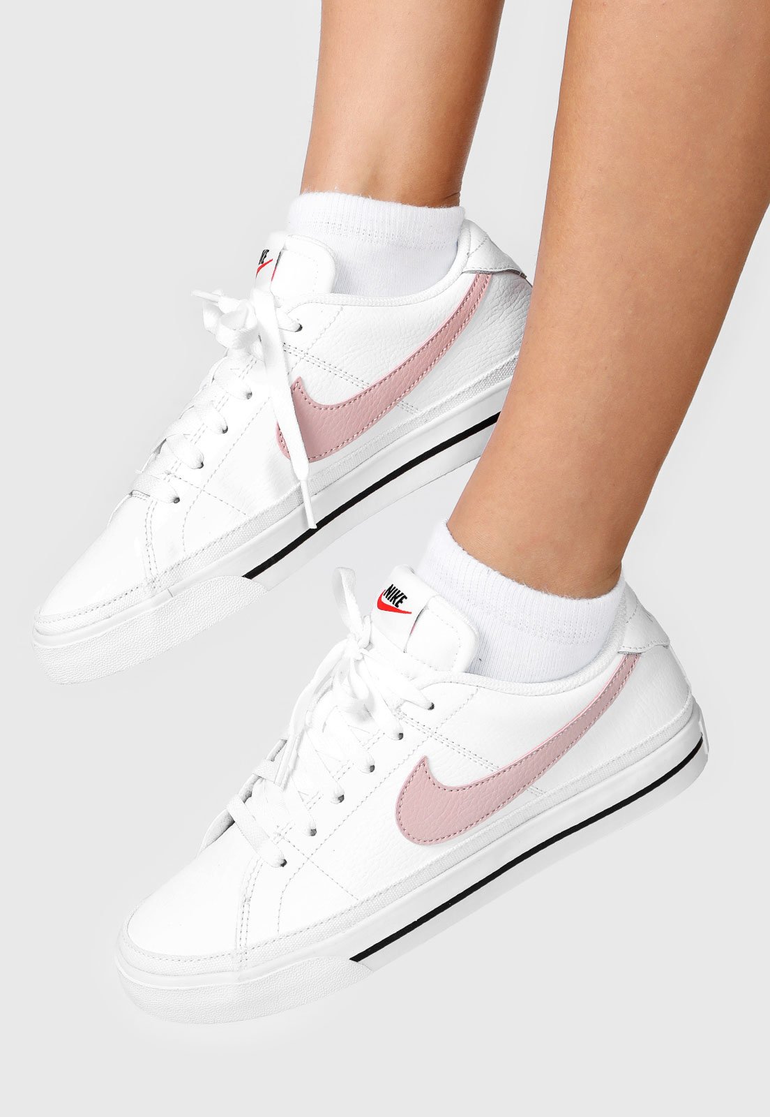 Tenis nike feminino store branco e rosa