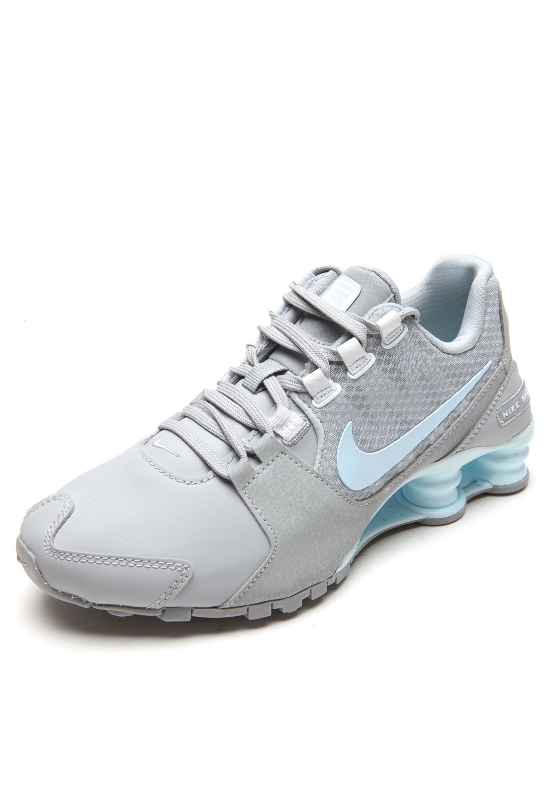 Nike shox deals cinza com azul