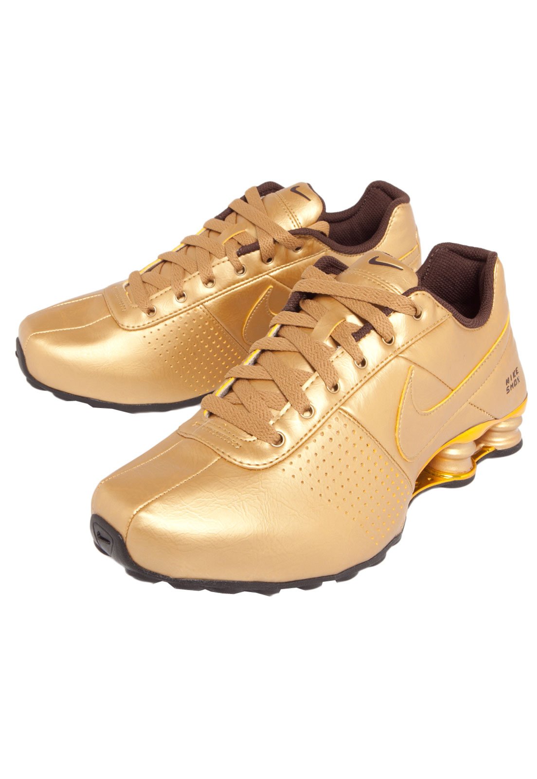 Tenis nike shox sales dourado masculino