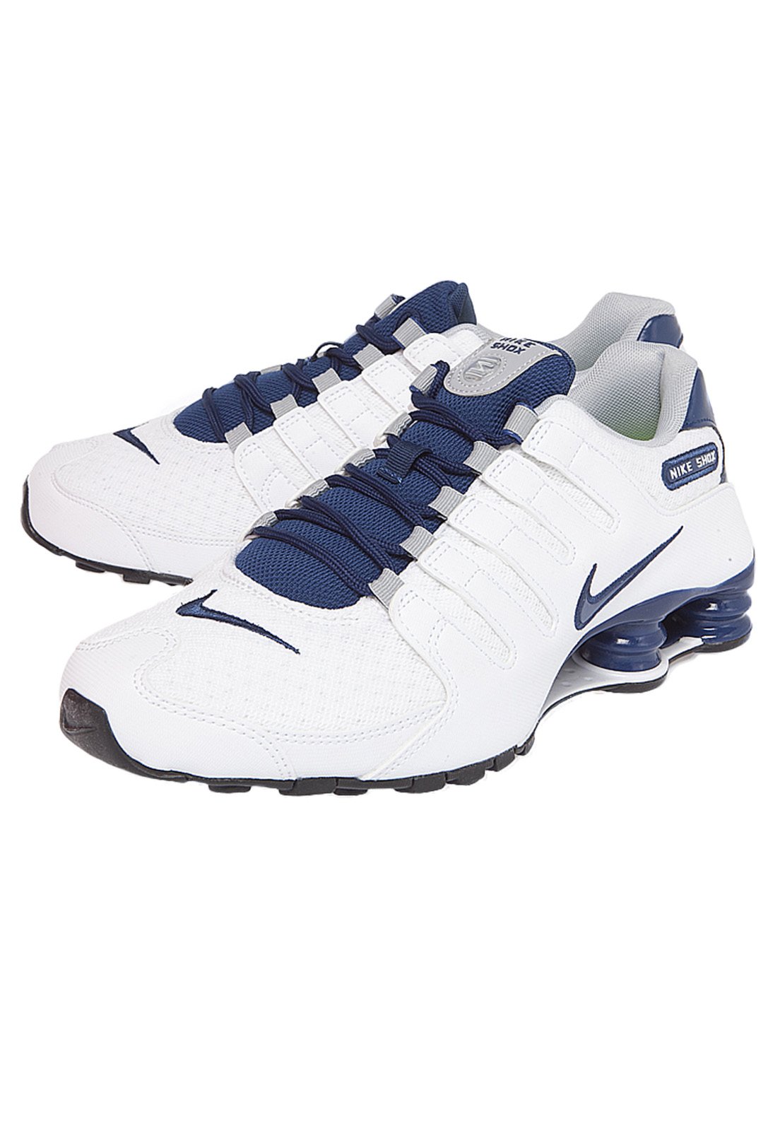 Nike shox bianche store e blu