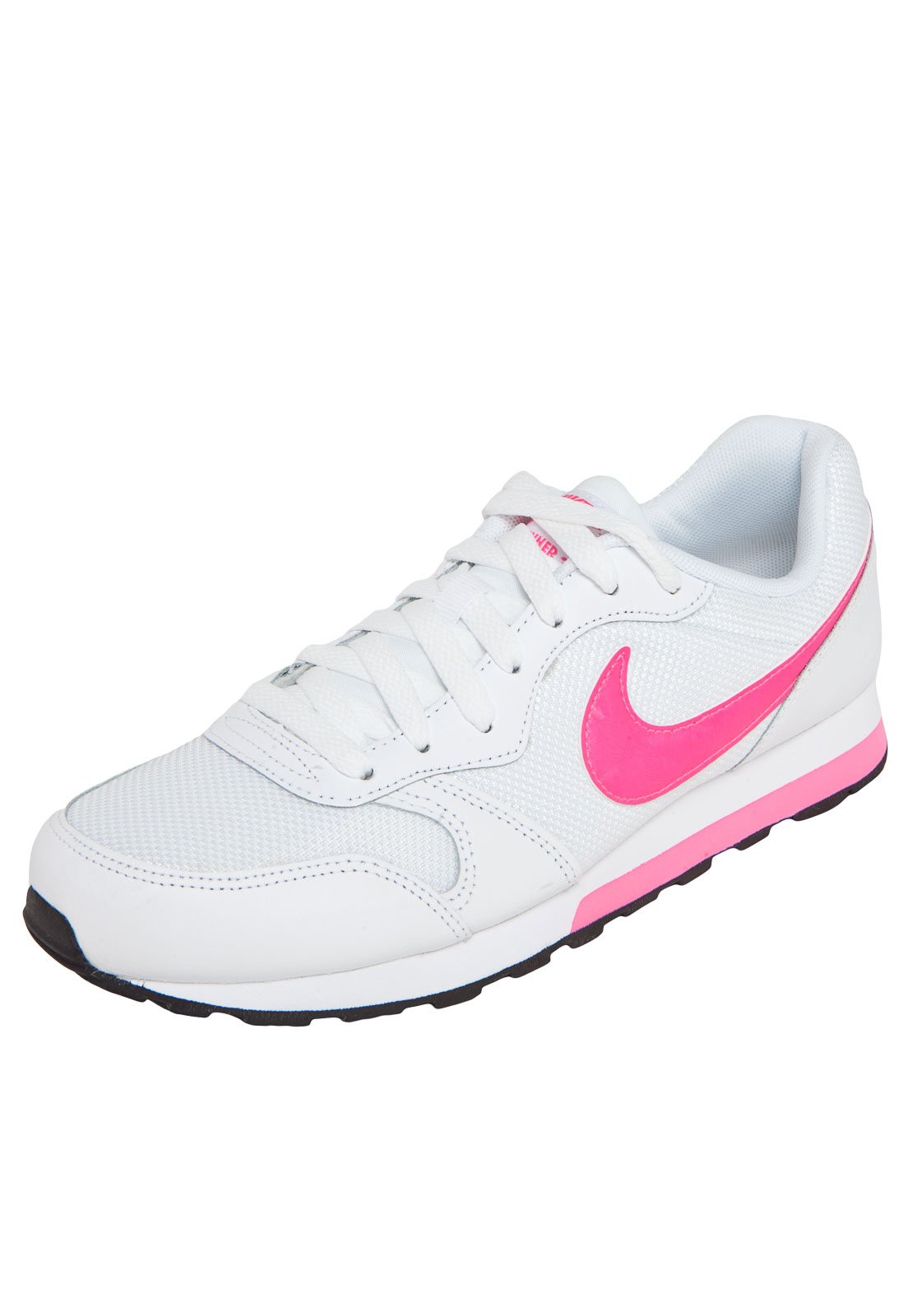 tenis nike branco com simbolo rosa