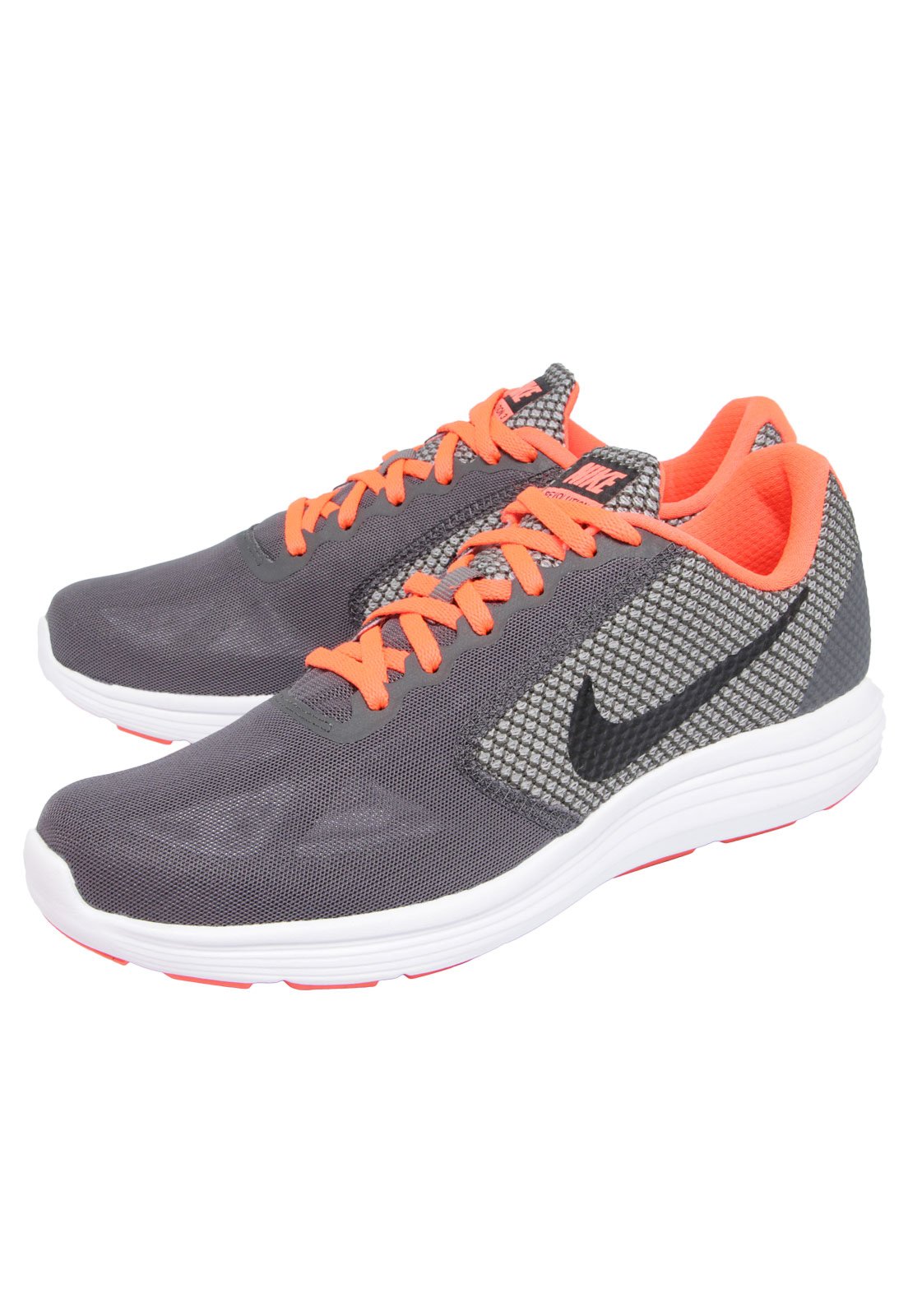 Tênis Nike Revolution 3 Cinza/Laranja - Compre Agora