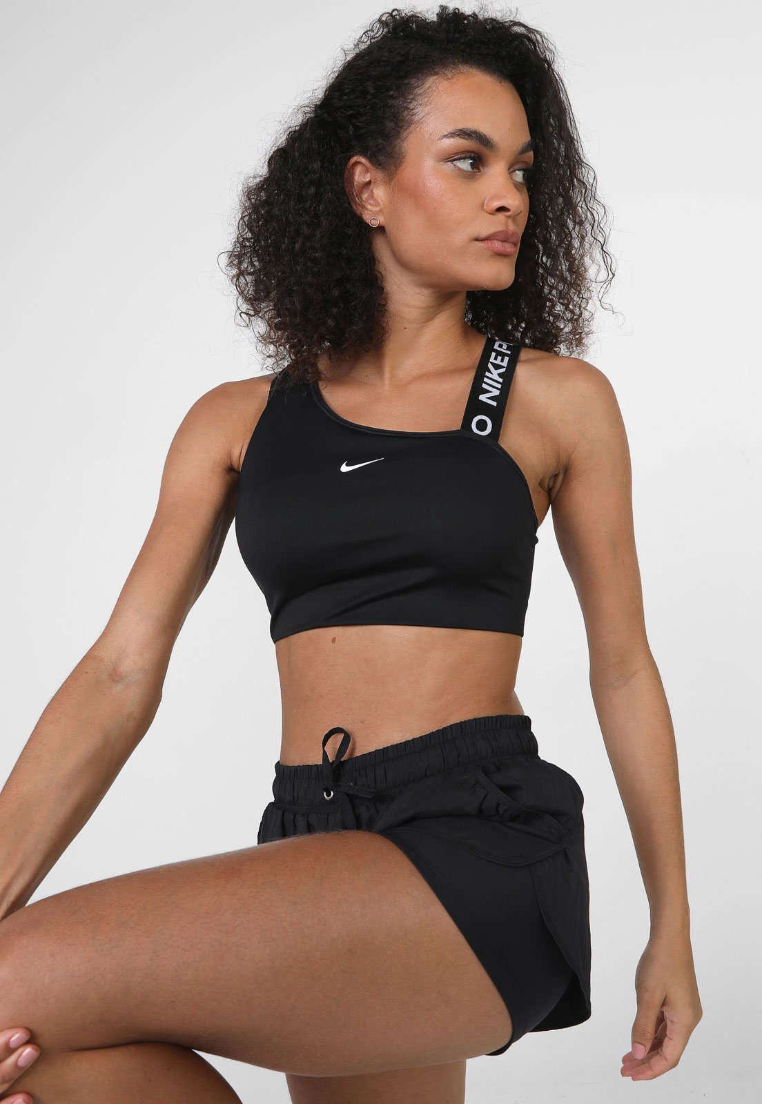 Nike, Pro Swoosh Asymmetrical Bra - Black