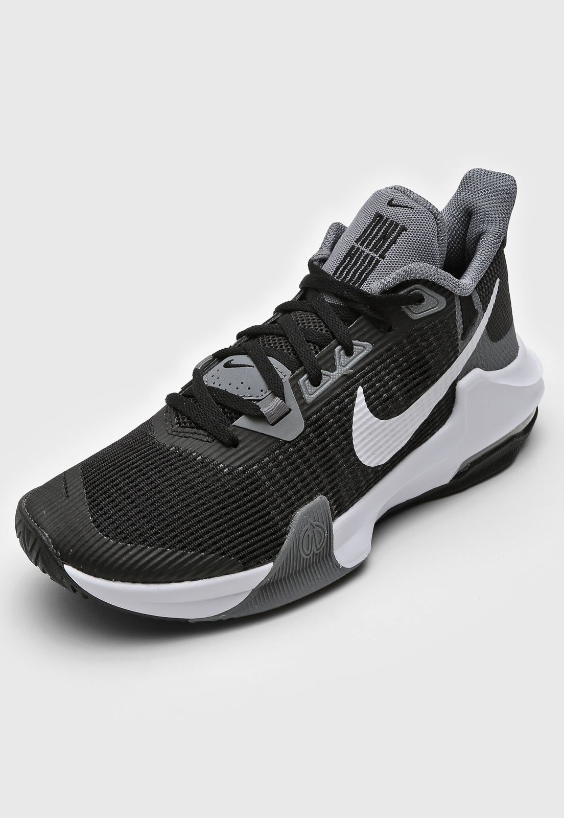 Tenis nike cinza sales com preto