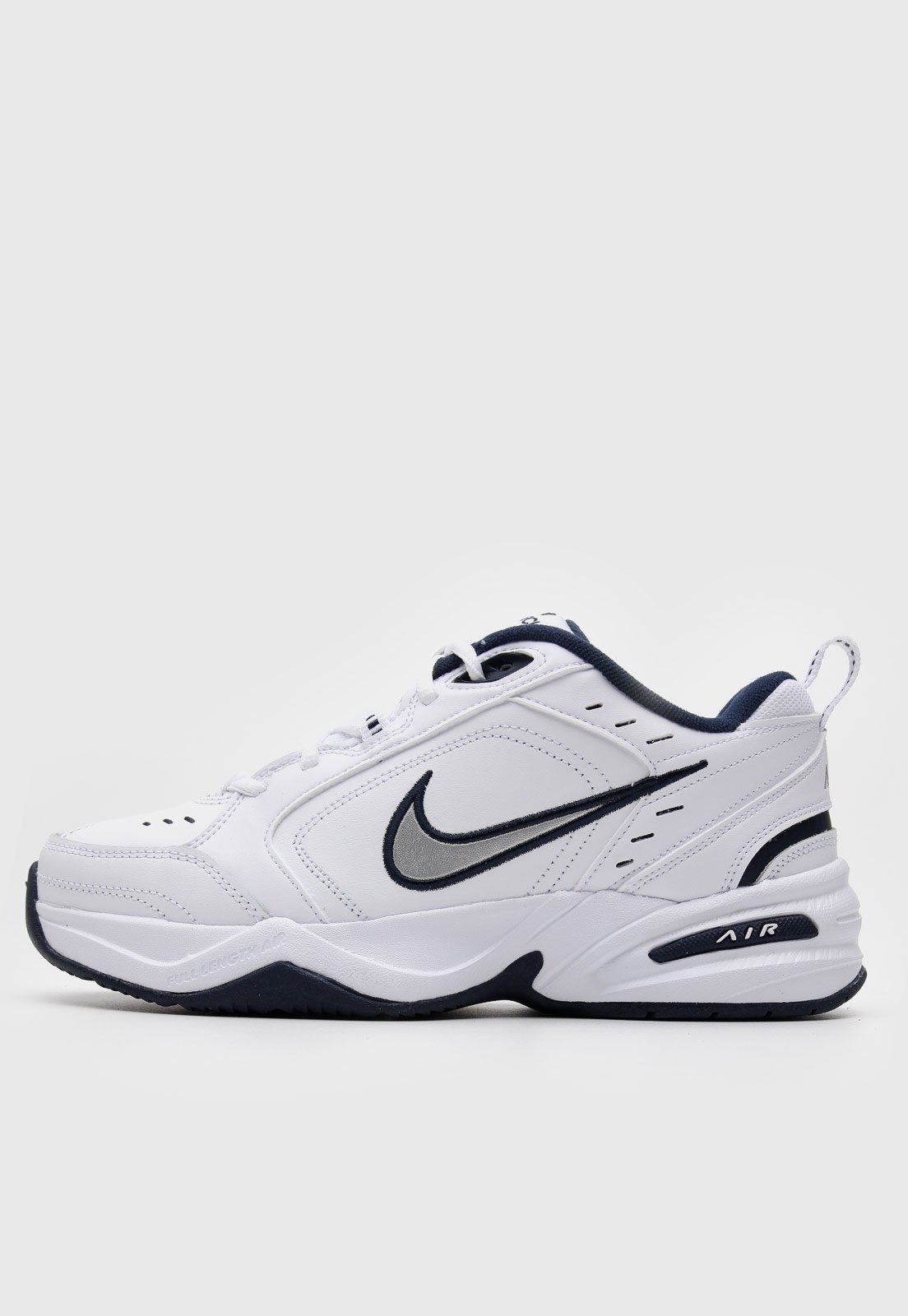 nike air monarch white blue