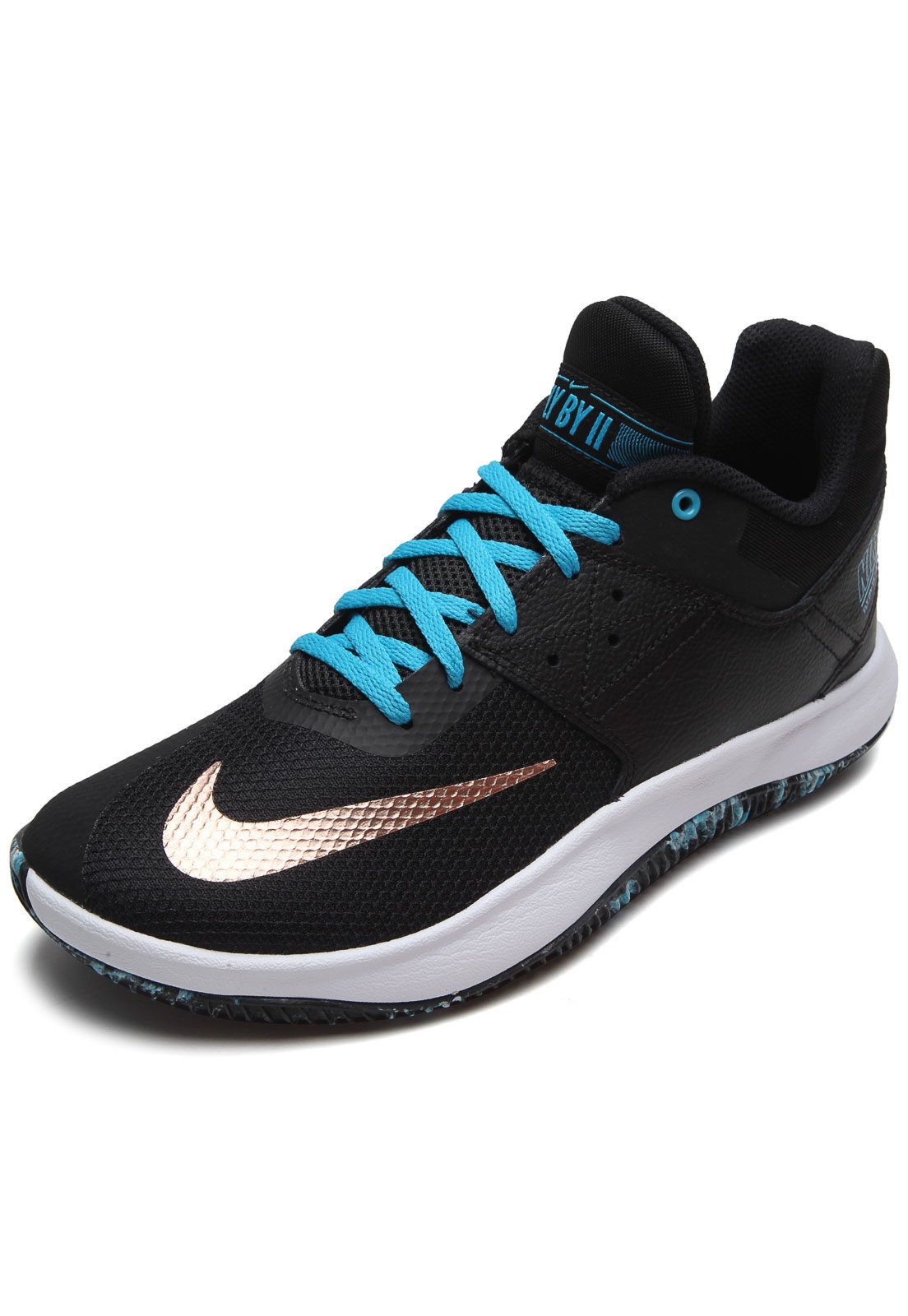 Nike fly by low preto hot sale e dourado