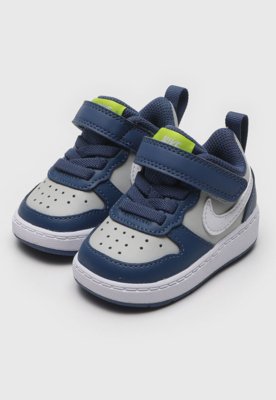 Tênis Nike Infantil Court Borough Low 2 Azul/Cinza Menor preço em Tênis Nike Infantil Court Borough Low 2 Azul/Cinza