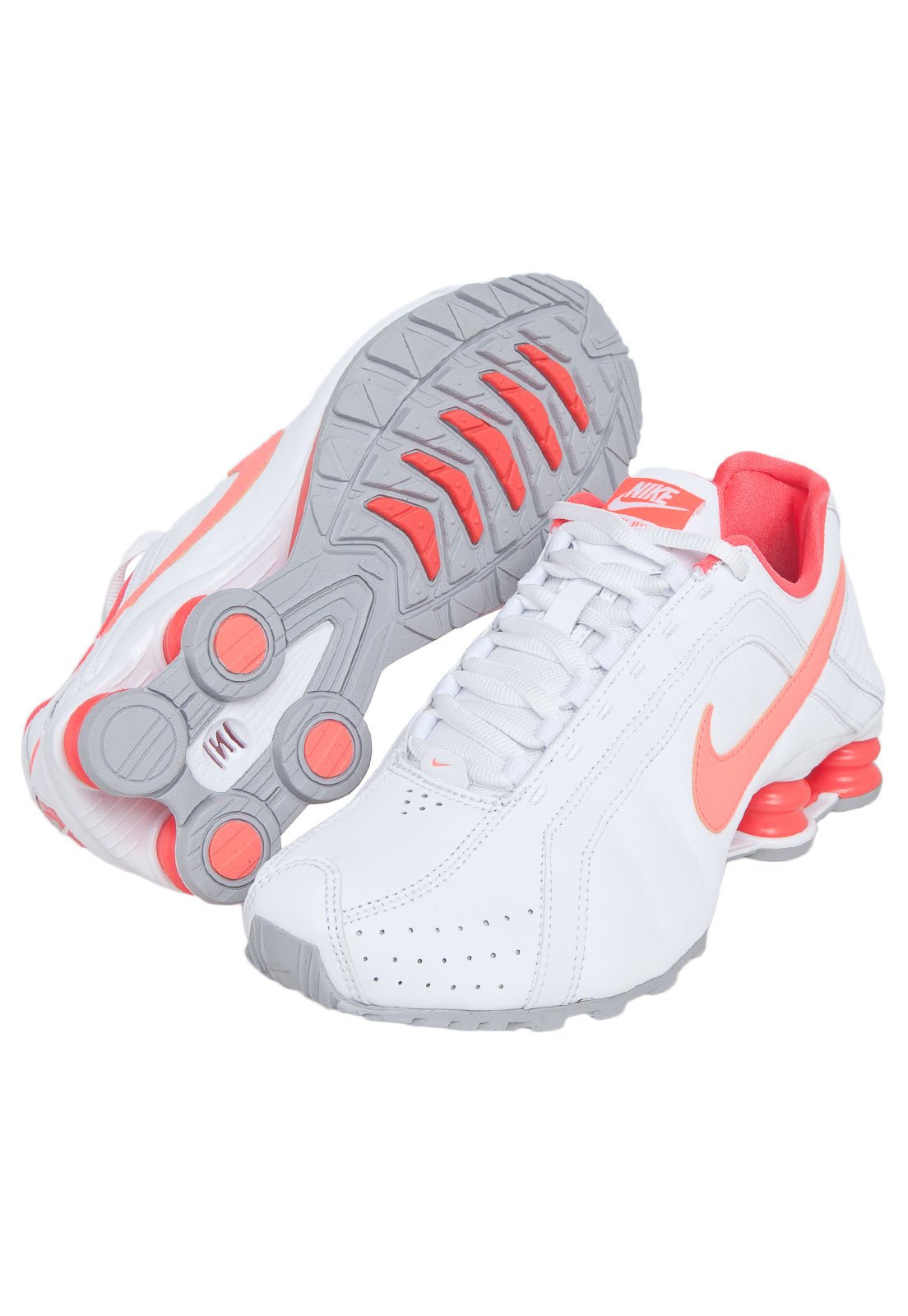 Nike shox junior hot sale branco e rosa