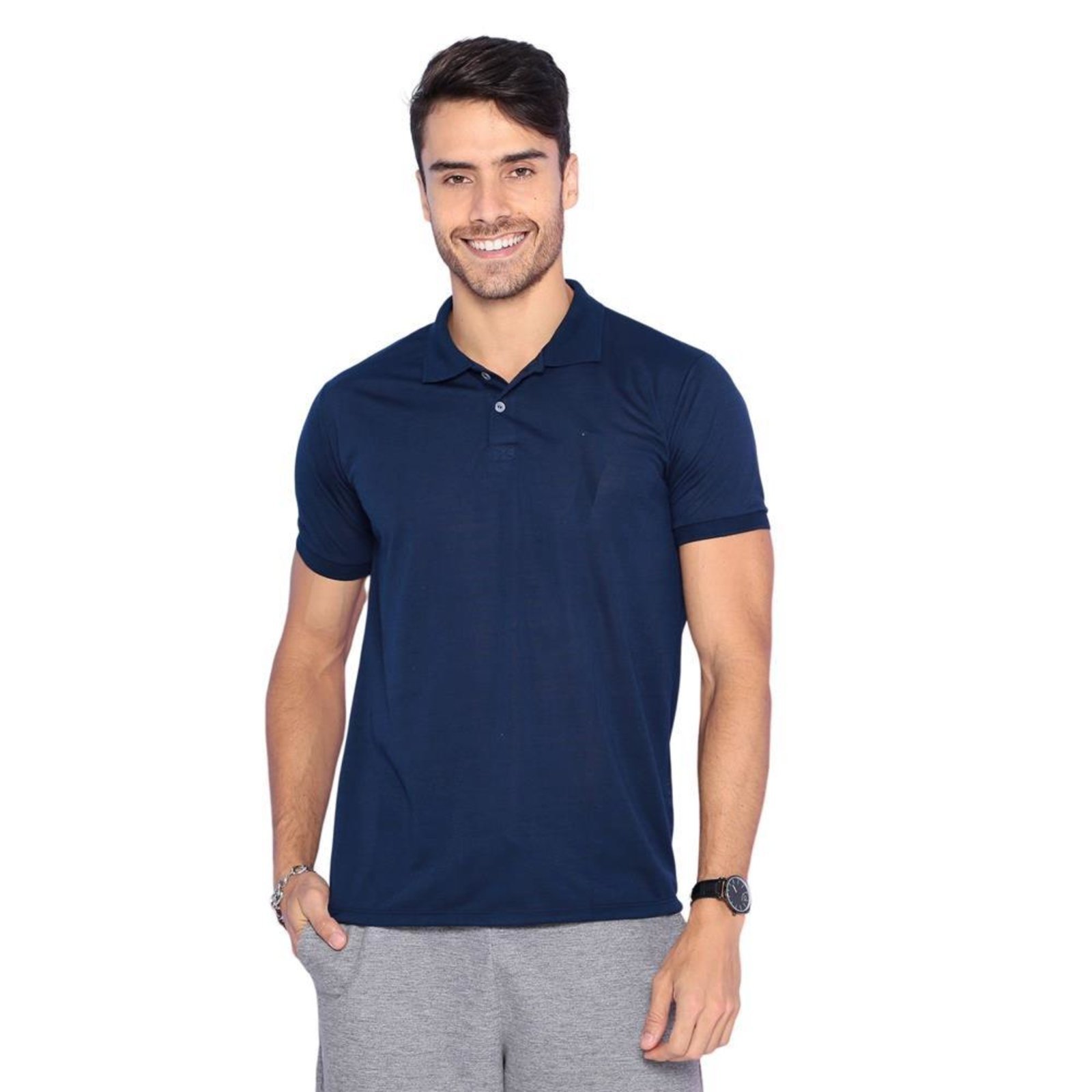 Camisa Masculina Slim fit Luxo Basic (GG) : : Moda