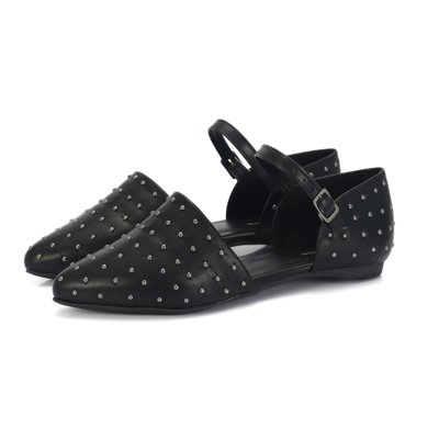 Sapatilha Not-Me Zara Bico Fino Tachas Preto Menor preço em Sapatilha Not-Me Zara Bico Fino Tachas Preto