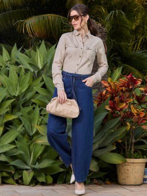 Calça Balloon Novah Store Jeans Azul