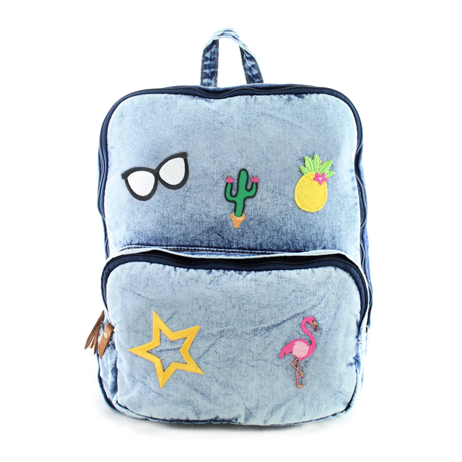 mochila jeans flamingo