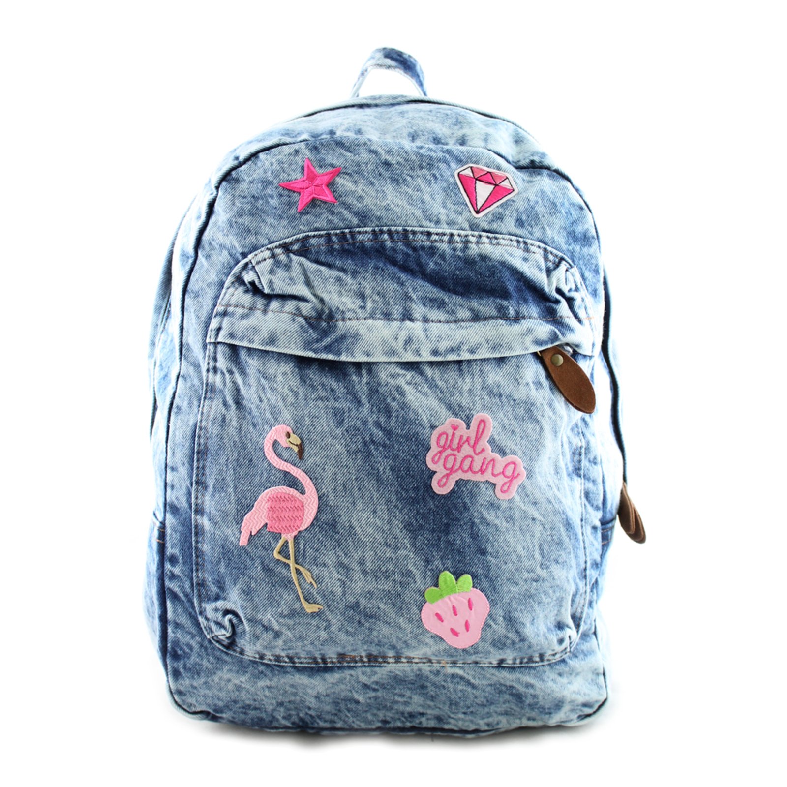 mochila jeans flamingo