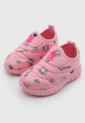 Tênis Infantil Novopé Slip On Hello Kitty Rosa