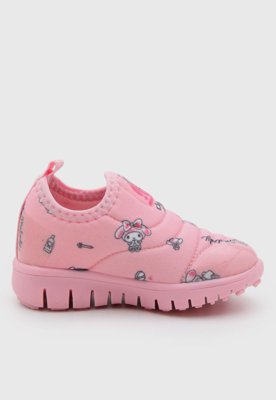 Tênis Infantil Novopé Slip On Hello Kitty Rosa