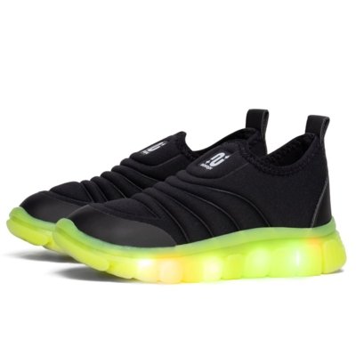 Tênis Infantil Novopé Termo LED Preto/Verde