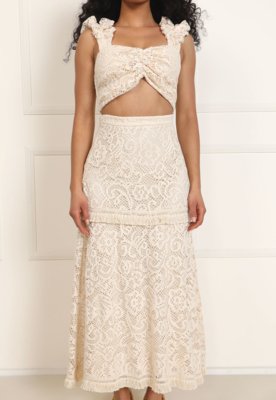 Conjunto OÁSIS RESORTWEAR Renda Lohane Bege