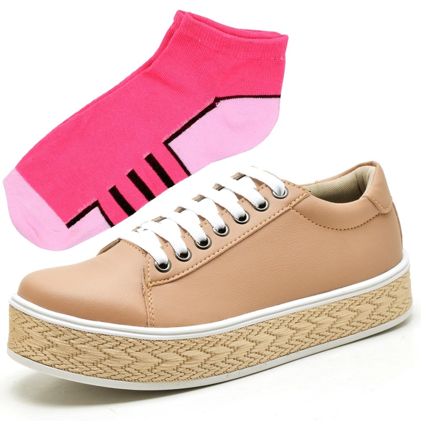 tenis flatform palha