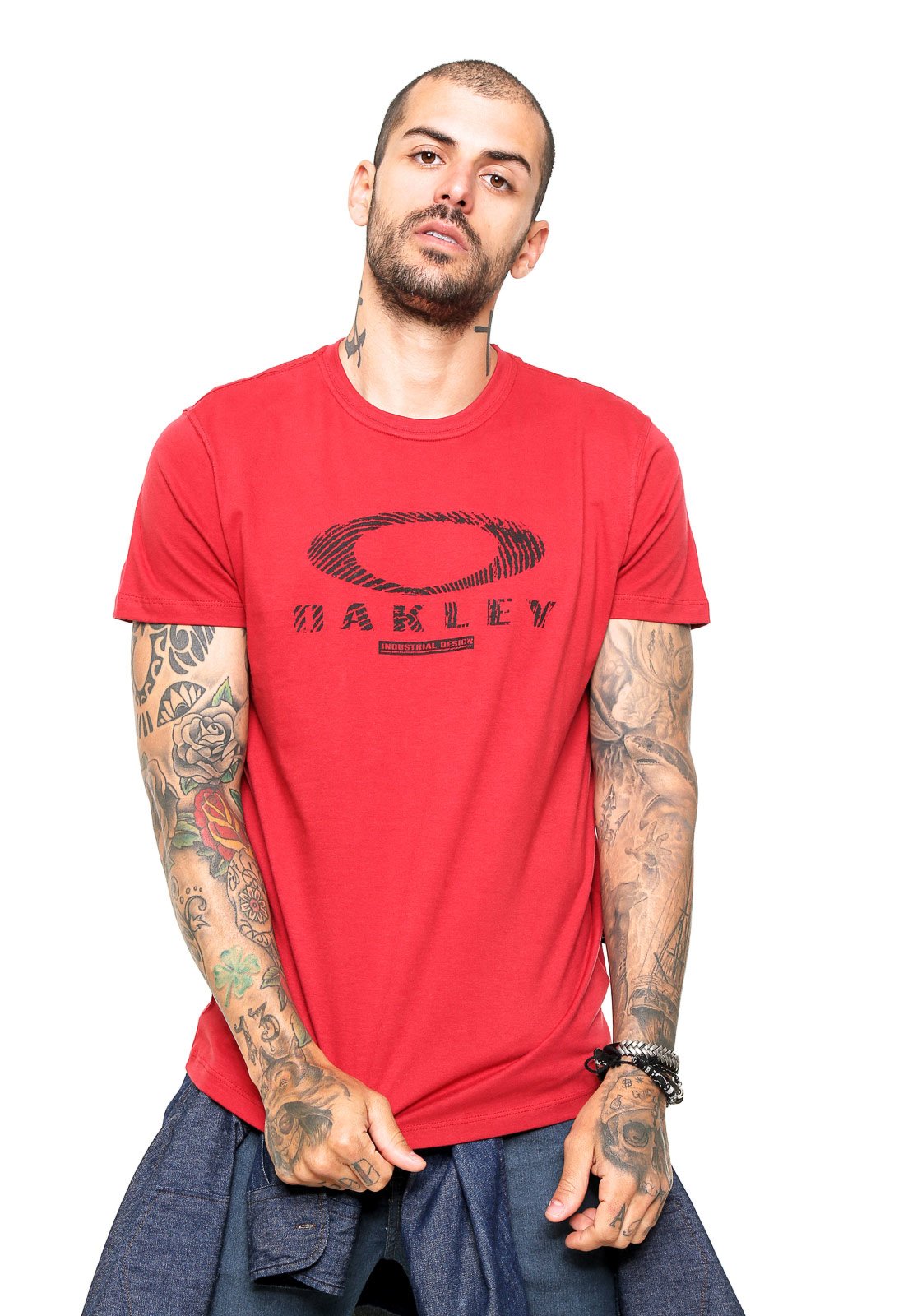 Camiseta Oakley Finger Print Logo Vermelha - Compre Agora