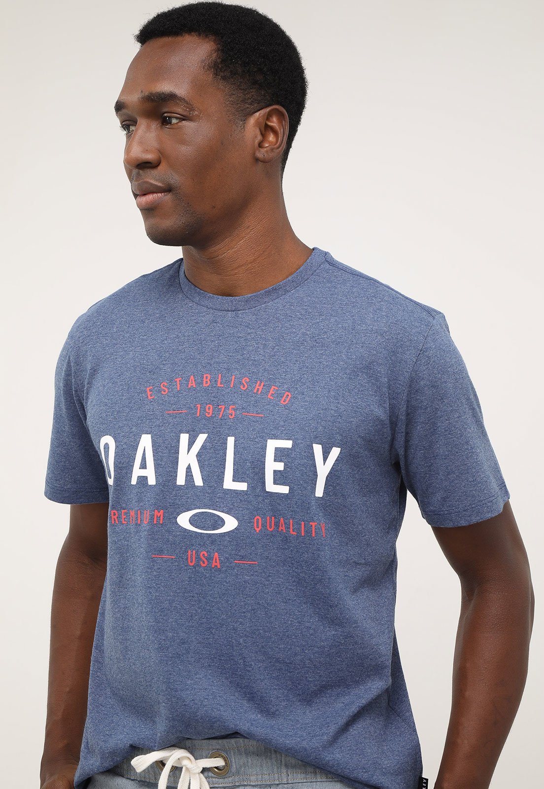 Camiseta Oakley Masc Mod Premium Quality Tee Azul