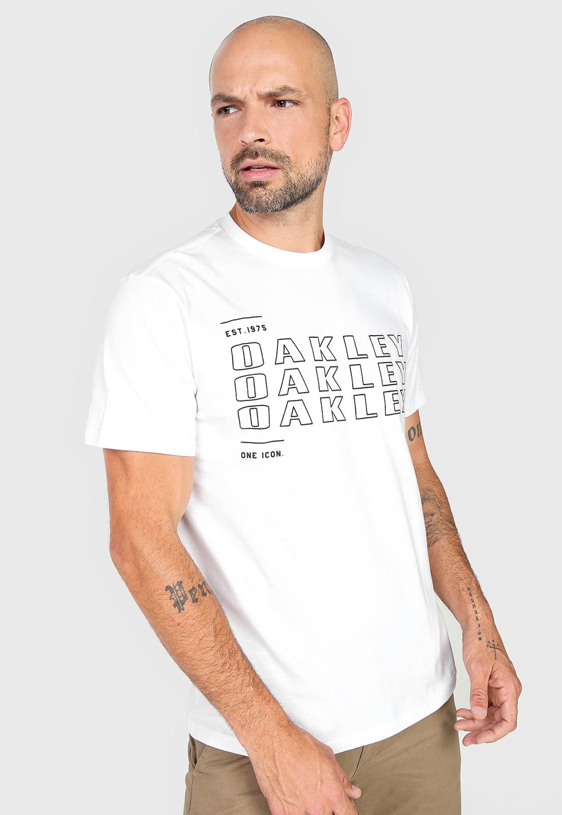 Camiseta Oakley Mod Bark Fresh Masculina - Branco