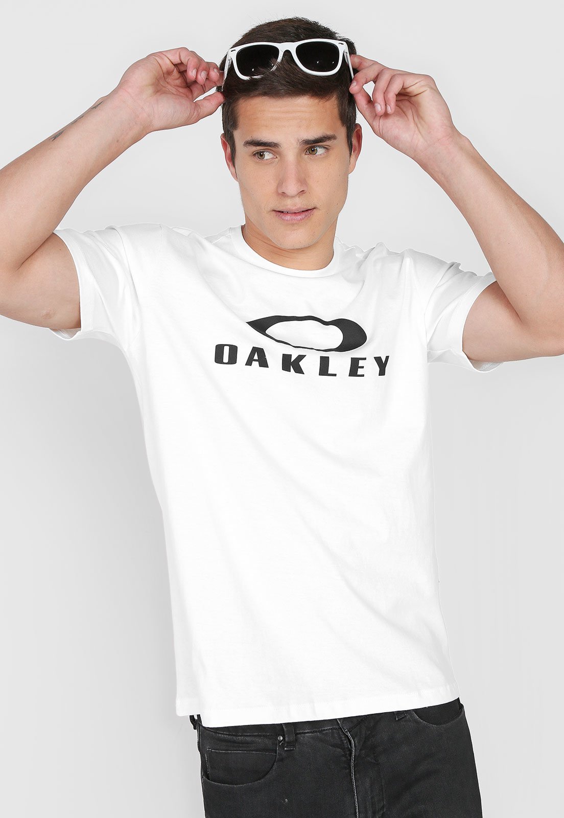 Camiseta Oakley Mod O-Bark Branca - Faz a Boa!