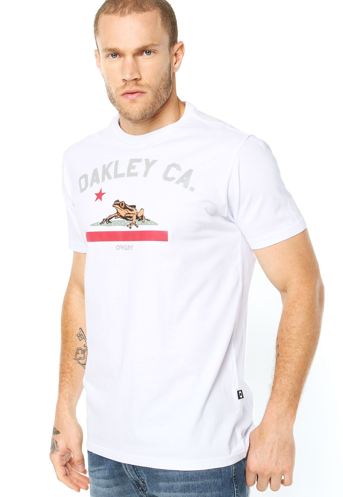 Camiseta Oakley Mod Frog Flag Branco - Compre Agora